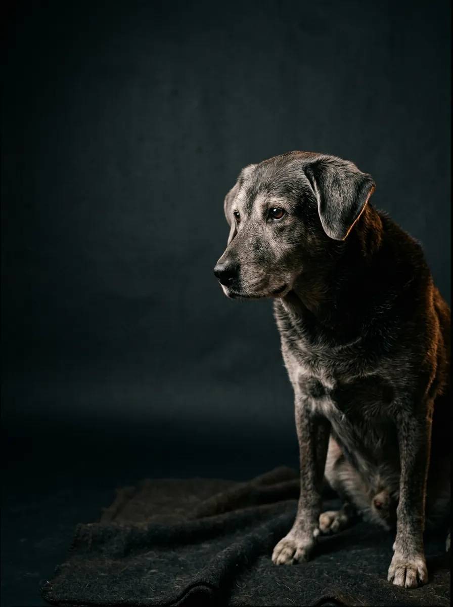 Vertrauensvoller Moment mit einem Hund